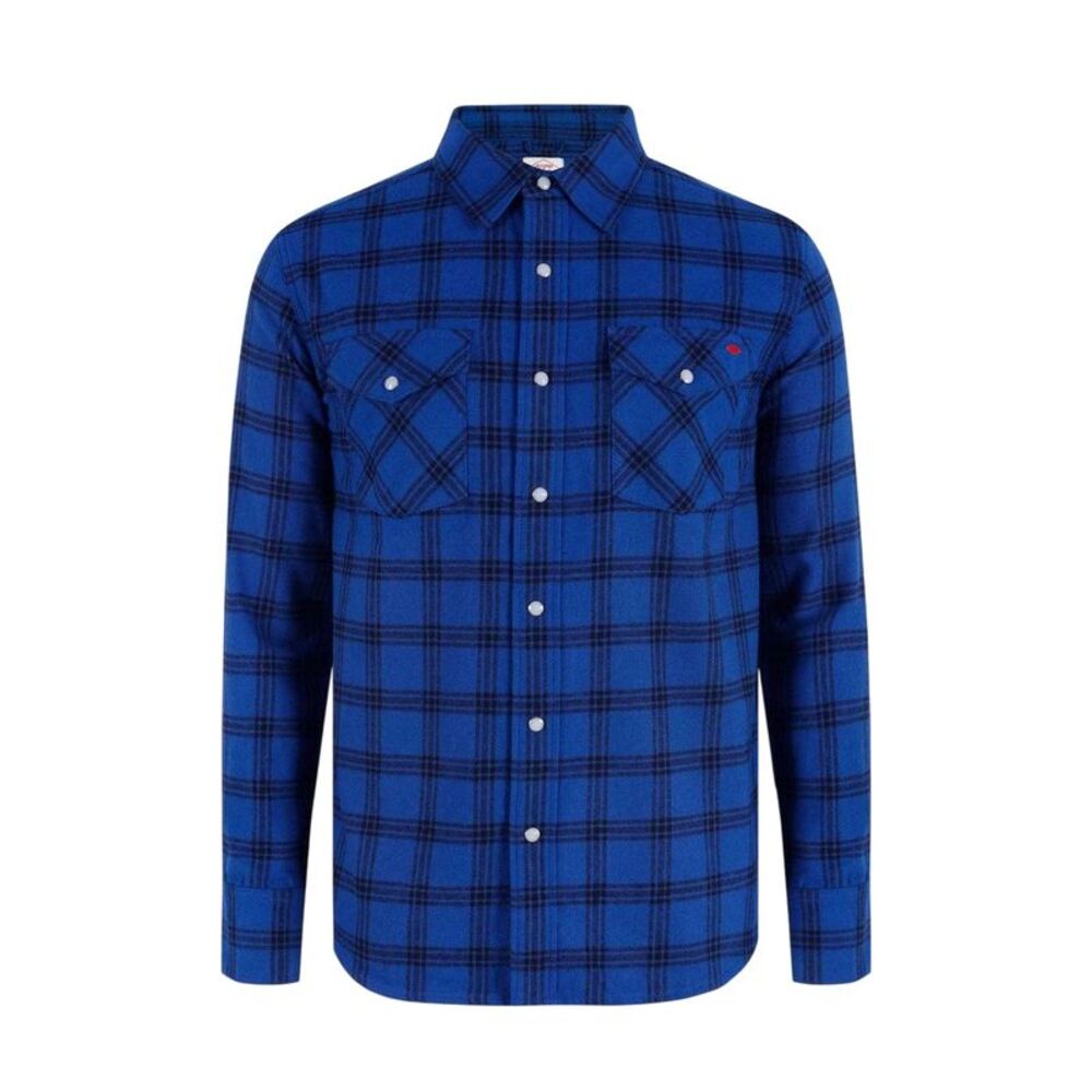 Lee Cooper Mens Check Plaid Long-Sleeved Shirt / Blue